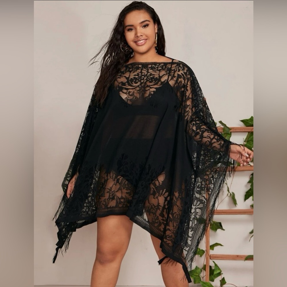 SHEIN Fringe/Sheer Cover Up